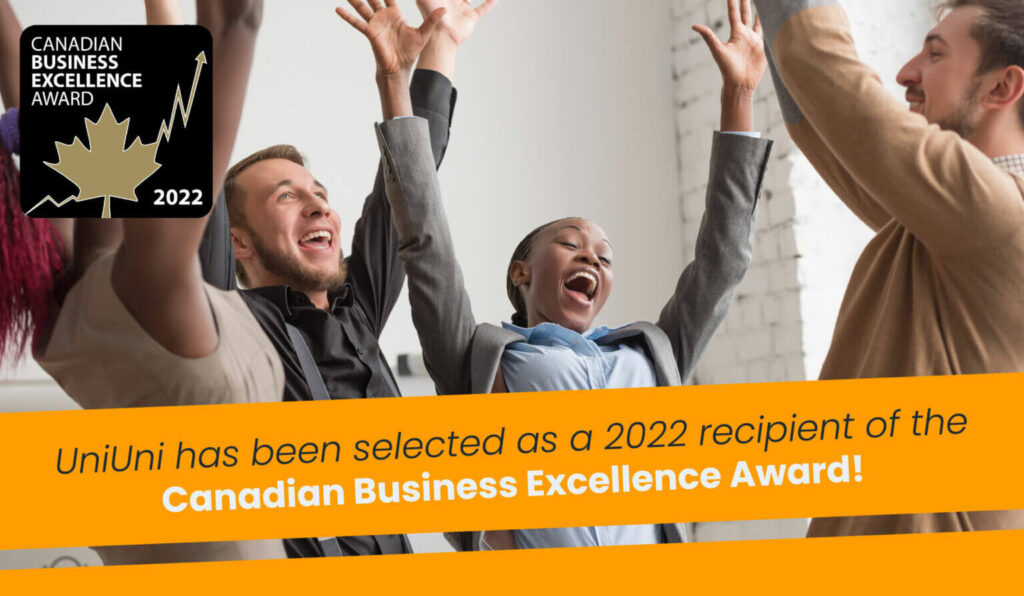 UniUni • Canadian Business Excellence Award (CBSA) Winner!